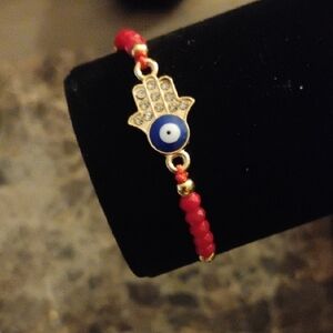 Red and Gold Evil Eye Bracelet